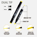 Caneta Marcador Artística Dupla Ponta – Álcool Base, Brush e Ponta Fina | Ideal para Desenho, Esboço, Mangá e Graffiti