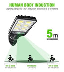 Luminária de Parede Solar LED para Área Externa – Recarregável com Sensor de Presença, Ideal para Jardim, Garagem, Terraço e Portão
