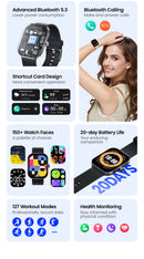 HAYLOU Watch S6 – Smartwatch com Tela HD 2.01", Chamadas por Bluetooth, IP68, Monitoramento Fitness
