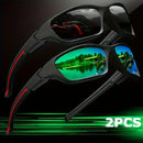2 Óculos Esportivos Fashion com Lentes Polarizadas – Estilo Futurista para Homens e Mulheres, Ideal para Ciclismo, Pesca, Trilhas e Golfe