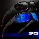 2 Óculos Esportivos Fashion com Lentes Polarizadas – Estilo Futurista para Homens e Mulheres, Ideal para Ciclismo, Pesca, Trilhas e Golfe