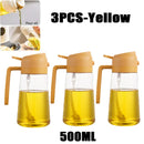 Borrifador de Óleo 200/300/500ml para Cozinha – Ideal para Azeite, Vinagre, Churrasco e Culinária – Frasco Reutilizável com Pincel de Óleo