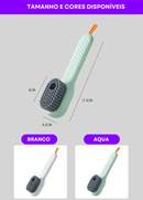 Escova de Limpeza Multifuncional com Dispenser de Sabão – Cerdas Macias e Cabo Longo