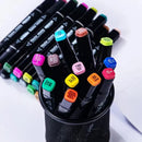 Caneta Marcador Artística Dupla Ponta – Álcool Base, Brush e Ponta Fina | Ideal para Desenho, Esboço, Mangá e Graffiti