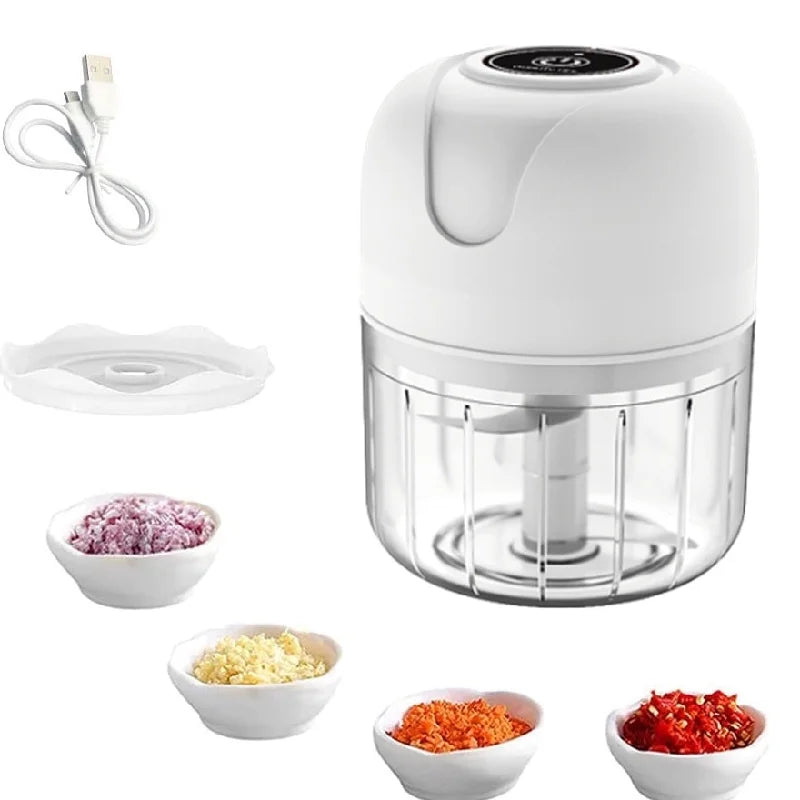 Processador de Alimentos Portátil USB 250ml – Compacto, Rápido e com Lâminas de Inox