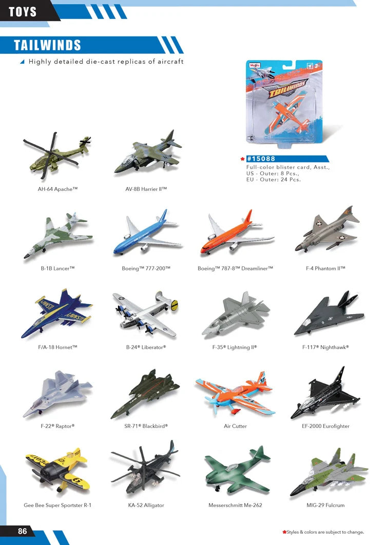 Maisto Modelo de Avião Original – Brinquedo de Metal Die-Cast | Avião de Transporte, Caça, Helicóptero | Colecionável Infantil