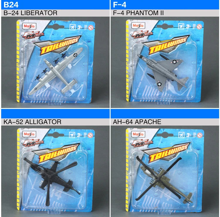 Maisto Modelo de Avião Original – Brinquedo de Metal Die-Cast | Avião de Transporte, Caça, Helicóptero | Colecionável Infantil