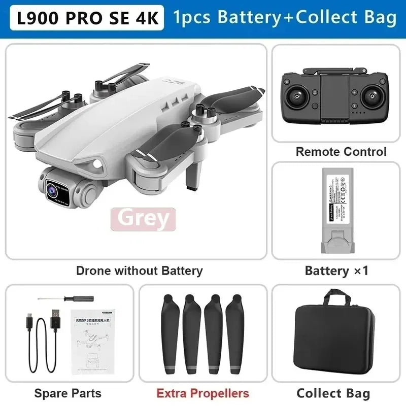 L900 Pro SE MAX GPS Drone Profissional 4K | Câmera Dupla HD | 5G Wi-Fi | Motor Brushless | Evita Obstáculos 360°