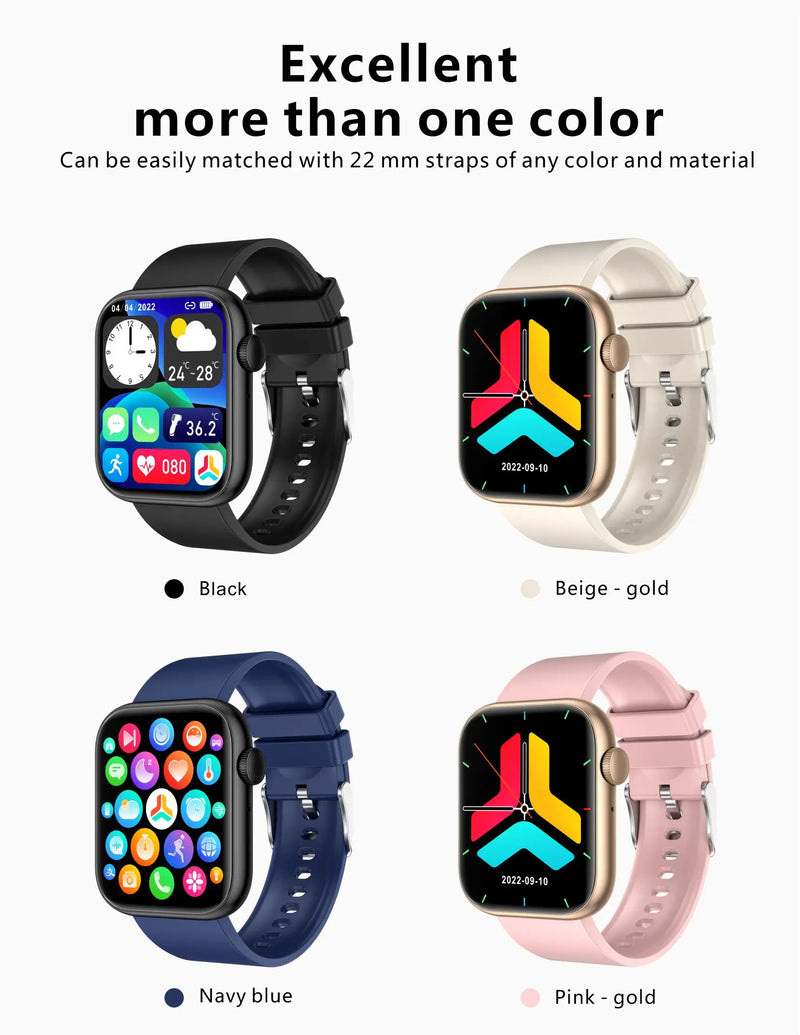 Relógio Smartwatch LIGE Feminino – Tela Full Touch, Chamadas via Bluetooth, à Prova d'Água, Monitoramento Fitness