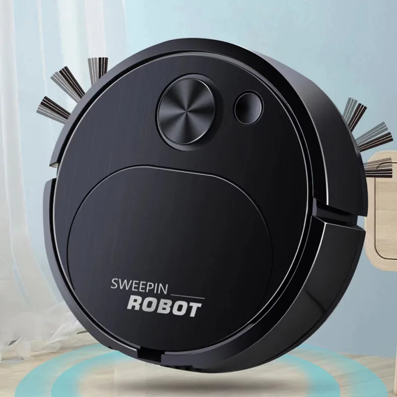 Robô Aspirador Inteligente 3 em 1 USB Recarregável Sem Fio | Varrer, Aspirar, Passar Pano | 1500Pa Silencioso Automático para Casa e Escritório