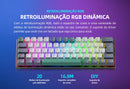 Teclado Mecânico Mini Machenike K500-B61 60% – Layout ABNT2, RGB, Hot-Swappable, NKRO, Com Fio para PC Gamer