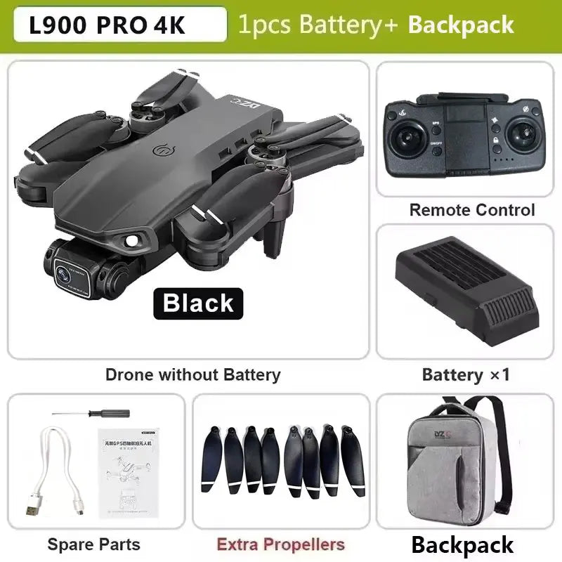 L900 Pro SE MAX GPS Drone Profissional 4K | Câmera Dupla HD | 5G Wi-Fi | Motor Brushless | Evita Obstáculos 360°