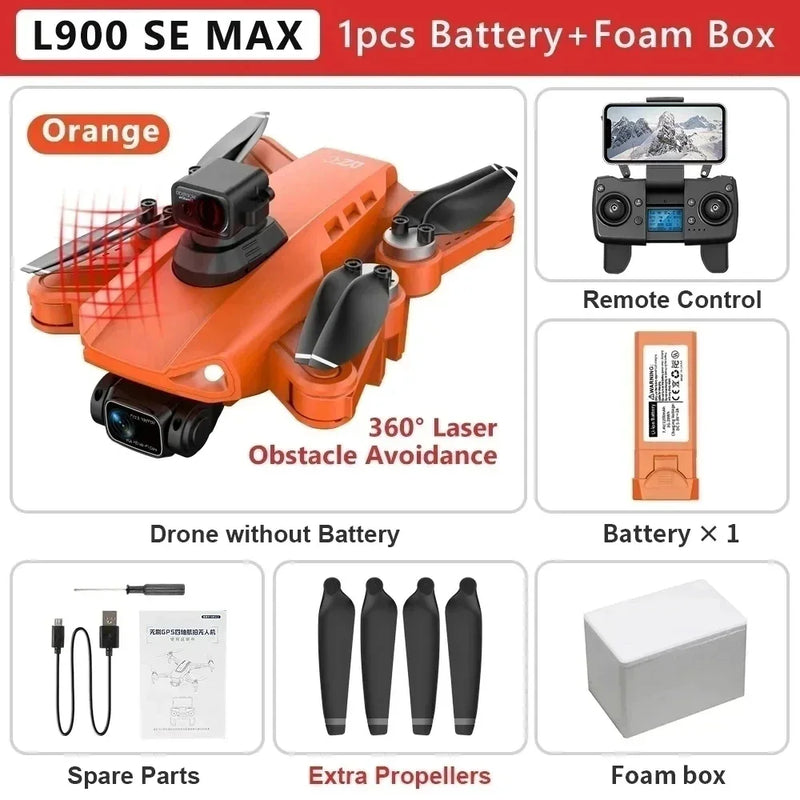 L900 Pro SE MAX GPS Drone Profissional 4K | Câmera Dupla HD | 5G Wi-Fi | Motor Brushless | Evita Obstáculos 360°