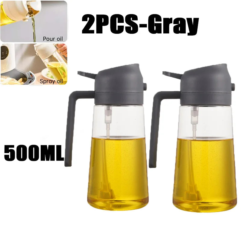 Borrifador de Óleo 200/300/500ml para Cozinha – Ideal para Azeite, Vinagre, Churrasco e Culinária – Frasco Reutilizável com Pincel de Óleo