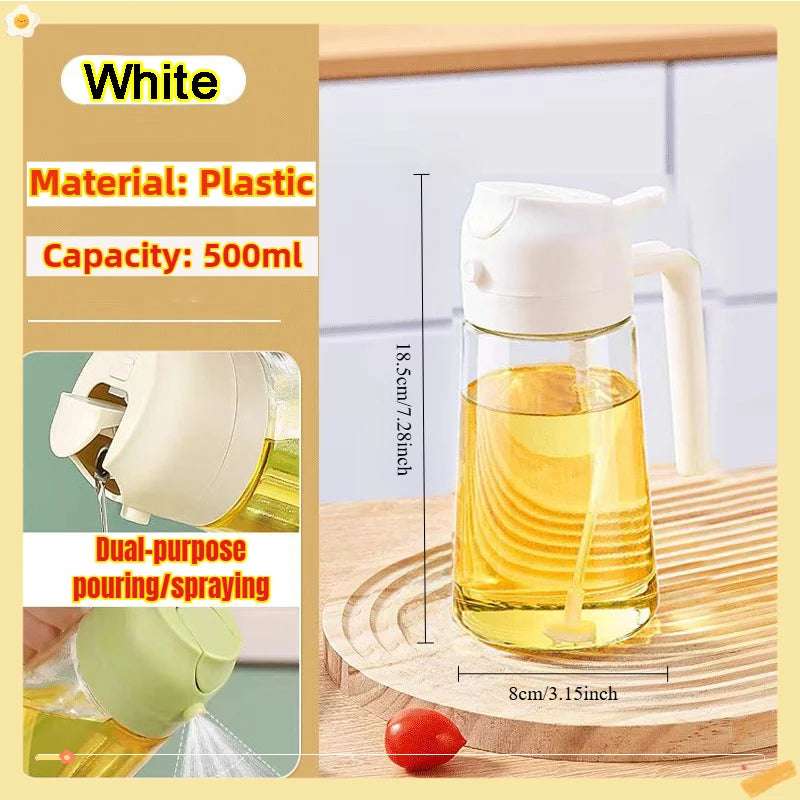 Borrifador de Óleo 200/300/500ml para Cozinha – Ideal para Azeite, Vinagre, Churrasco e Culinária – Frasco Reutilizável com Pincel de Óleo
