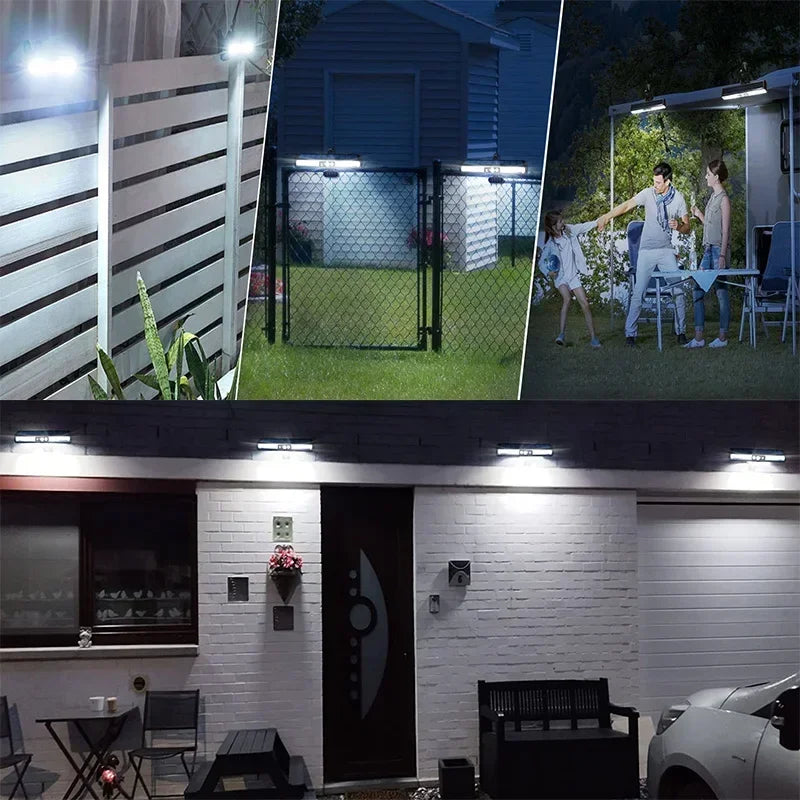 Luminária de Parede Solar LED para Área Externa – Recarregável com Sensor de Presença, Ideal para Jardim, Garagem, Terraço e Portão