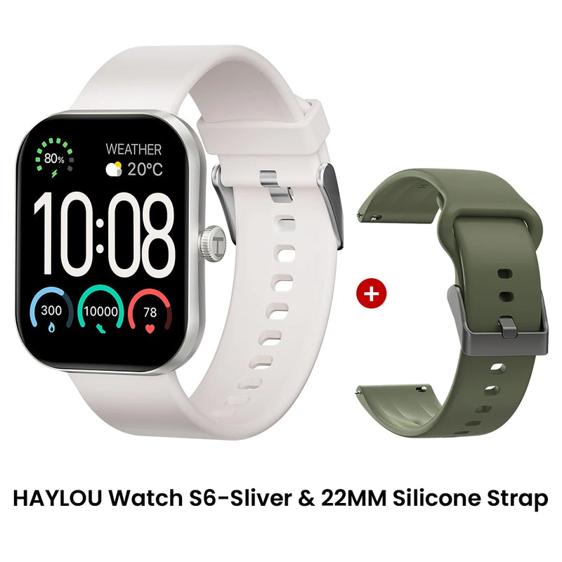 HAYLOU Watch S6 – Smartwatch com Tela HD 2.01", Chamadas por Bluetooth, IP68, Monitoramento Fitness