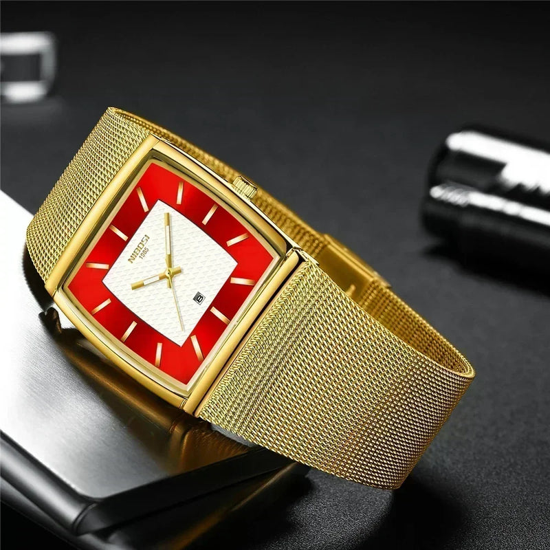 Relógio Masculino NIBOSI Luxo – Estilo Elegante, Pulseira Premium e Data Automática