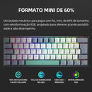 Teclado Mecânico Mini Machenike K500-B61 60% – Layout ABNT2, RGB, Hot-Swappable, NKRO, Com Fio para PC Gamer