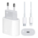 Carregador Rápido 20W Tipo-C + Cabo Lightning para iPhone