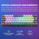 Teclado Mecânico Mini Machenike K500-B61 60% – Layout ABNT2, RGB, Hot-Swappable, NKRO, Com Fio para PC Gamer