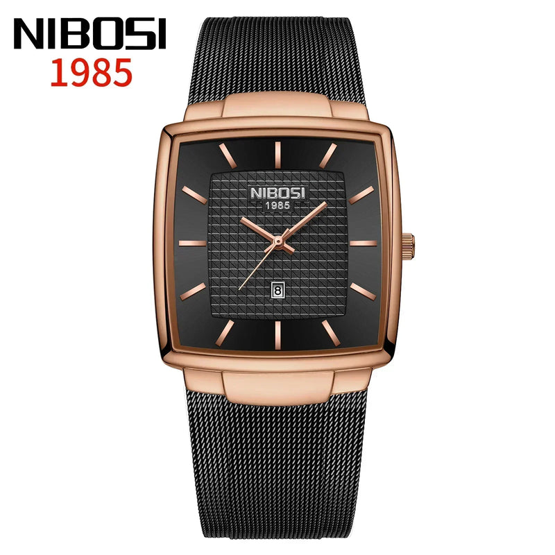 Relógio Masculino NIBOSI Luxo – Estilo Elegante, Pulseira Premium e Data Automática