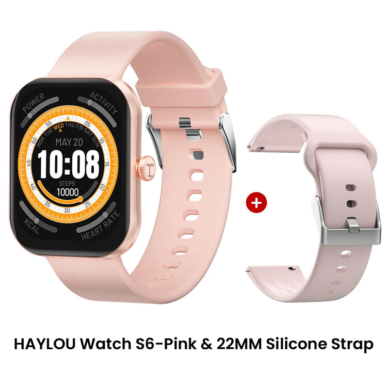 HAYLOU Watch S6 – Smartwatch com Tela HD 2.01", Chamadas por Bluetooth, IP68, Monitoramento Fitness