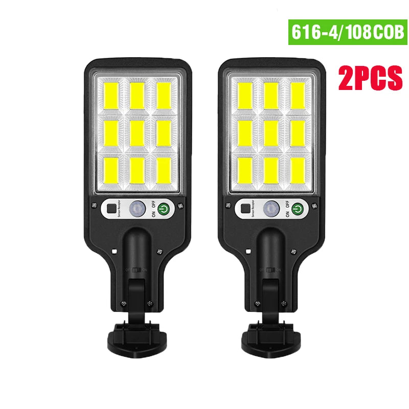 Luminária de Parede Solar LED para Área Externa – Recarregável com Sensor de Presença, Ideal para Jardim, Garagem, Terraço e Portão