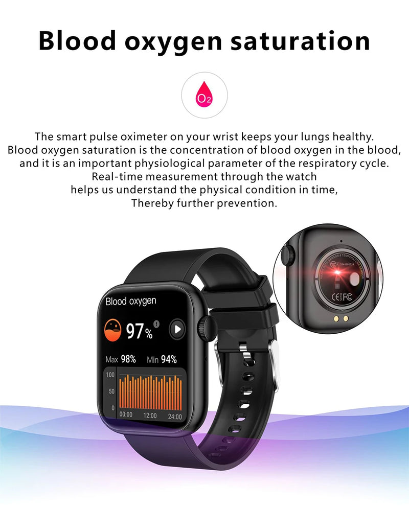 Relógio Smartwatch LIGE Feminino – Tela Full Touch, Chamadas via Bluetooth, à Prova d'Água, Monitoramento Fitness