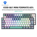 Teclado Mecânico Mini Machenike K500-B61 60% – Layout ABNT2, RGB, Hot-Swappable, NKRO, Com Fio para PC Gamer