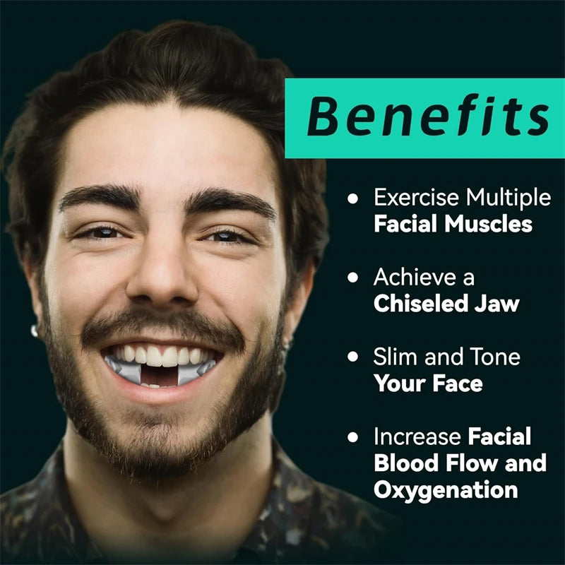 Kit com 6 Treinadores de Mandíbula em Silicone – Exercitador Facial para Músculos do Rosto, Pescoço, Queixo e Bochechas + Caixa Organizadora