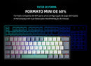 Teclado Mecânico Mini Machenike K500-B61 60% – Layout ABNT2, RGB, Hot-Swappable, NKRO, Com Fio para PC Gamer
