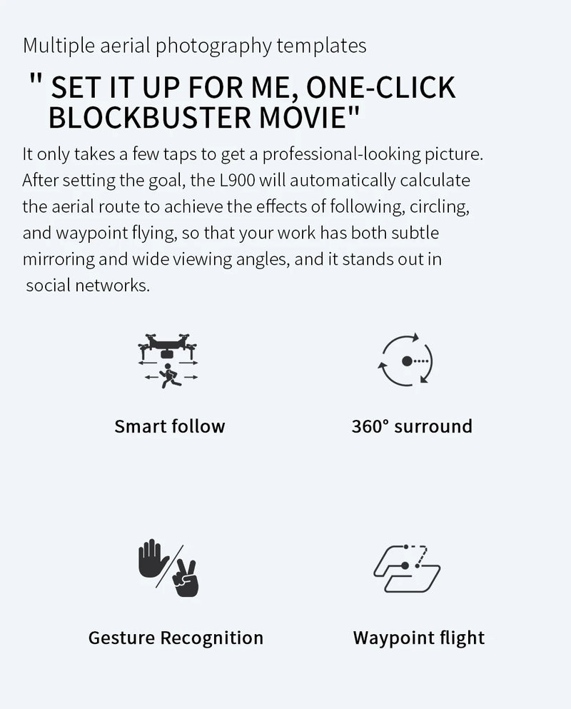 L900 Pro SE MAX GPS Drone Profissional 4K | Câmera Dupla HD | 5G Wi-Fi | Motor Brushless | Evita Obstáculos 360°