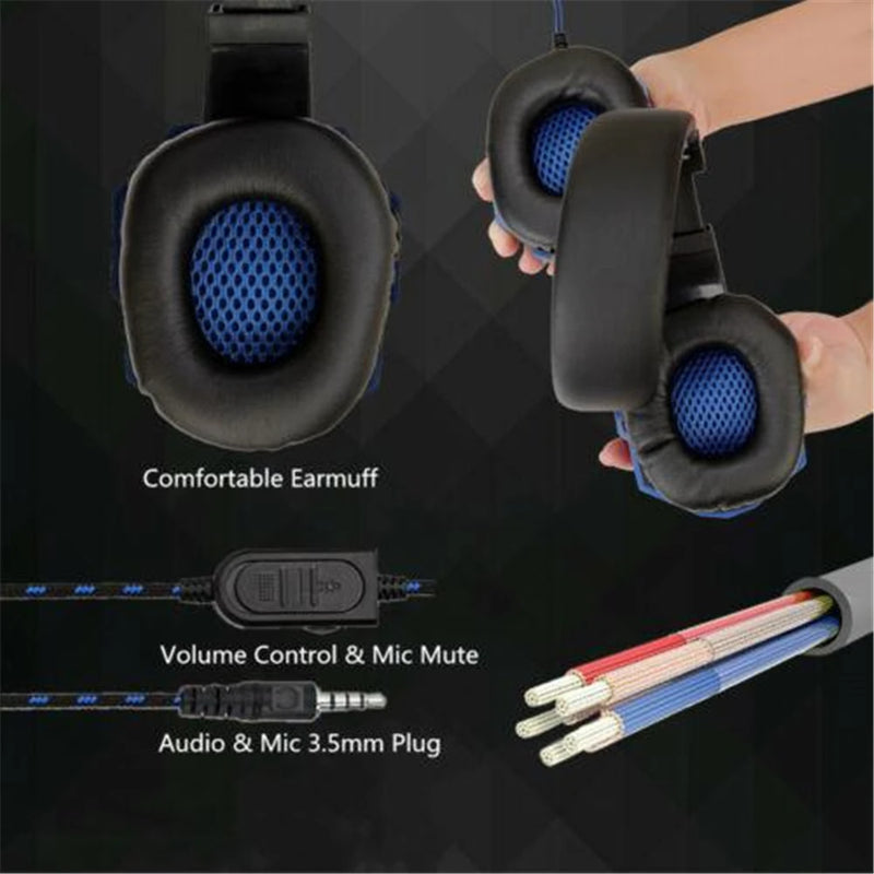 Headset Gamer com Fio para PS4/PS5/Xbox/Smartphone/PC – Microfone com Cancelamento de Ruído e Ajuste de 120°