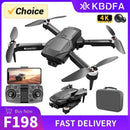 Drone KBDFA F198 Wi-Fi FPV com Câmera Dupla 1080P HD | Fotografia Aérea Profissional | Quadcopter Dobrável Brushless
