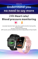 Relógio Smartwatch LIGE Feminino – Tela Full Touch, Chamadas via Bluetooth, à Prova d'Água, Monitoramento Fitness