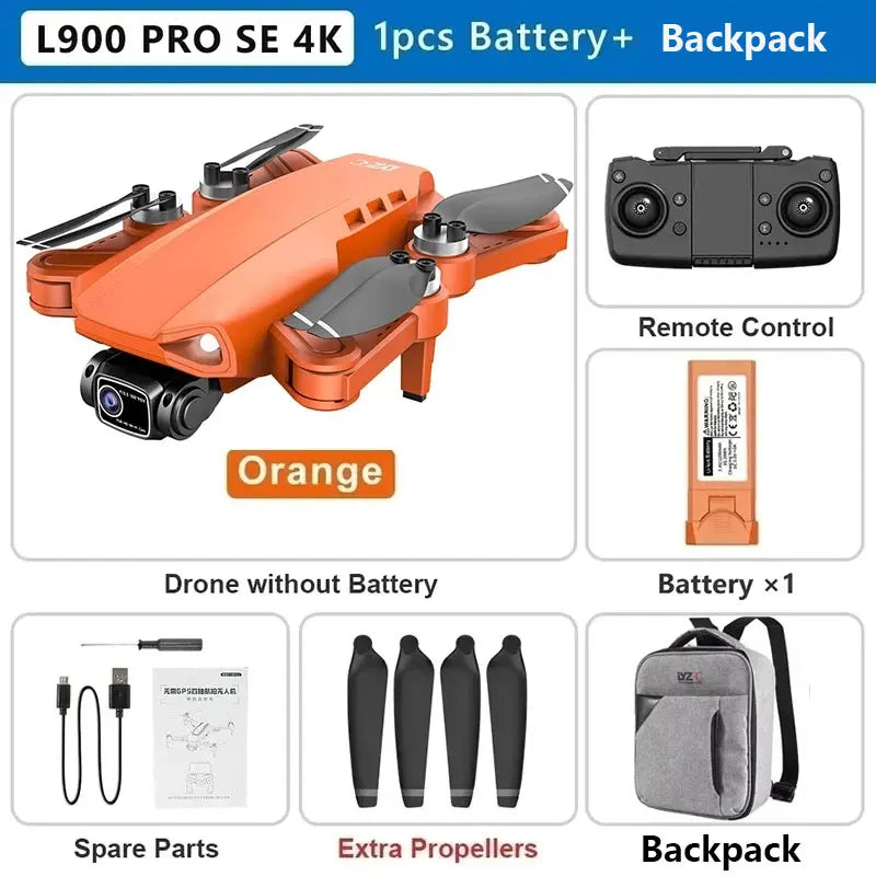 L900 Pro SE MAX GPS Drone Profissional 4K | Câmera Dupla HD | 5G Wi-Fi | Motor Brushless | Evita Obstáculos 360°
