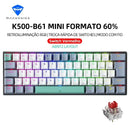 Teclado Mecânico Mini Machenike K500-B61 60% – Layout ABNT2, RGB, Hot-Swappable, NKRO, Com Fio para PC Gamer