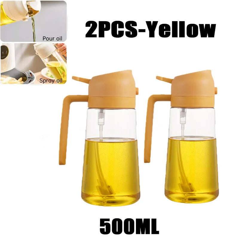 Borrifador de Óleo 200/300/500ml para Cozinha – Ideal para Azeite, Vinagre, Churrasco e Culinária – Frasco Reutilizável com Pincel de Óleo
