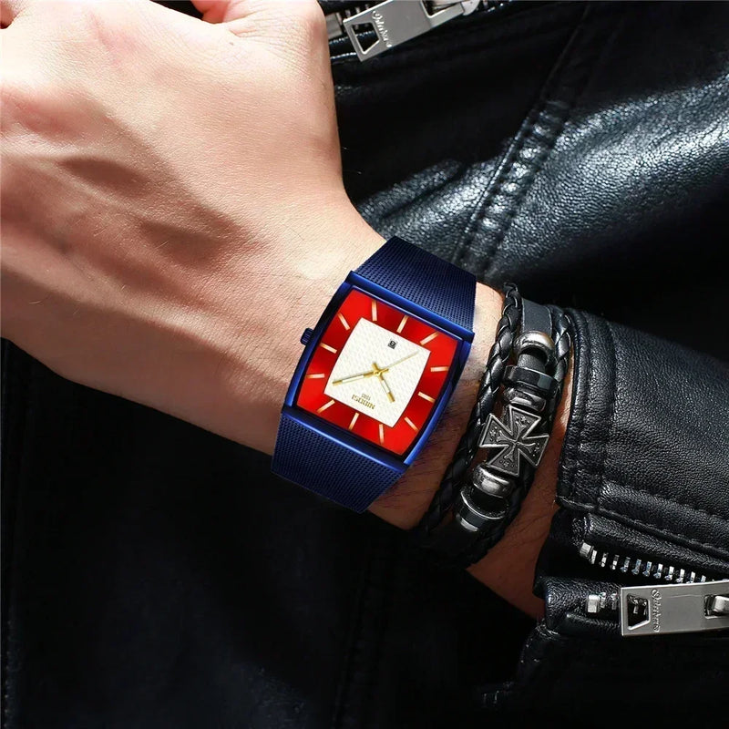 Relógio Masculino NIBOSI Luxo – Estilo Elegante, Pulseira Premium e Data Automática