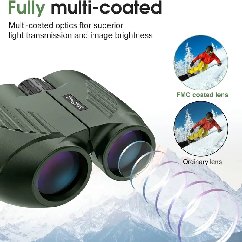 Binóculos Profissionais 20x25 HD – Portátil, à Prova d’Água, Ideal para Camping, Caça e Observação ao Ar Livre