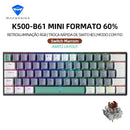 Teclado Mecânico Mini Machenike K500-B61 60% – Layout ABNT2, RGB, Hot-Swappable, NKRO, Com Fio para PC Gamer