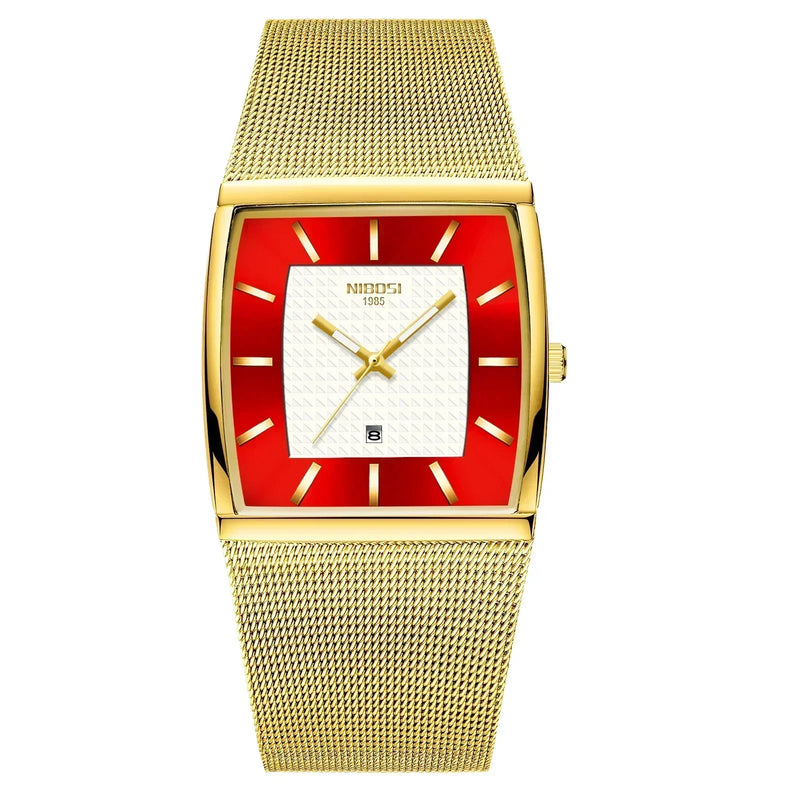 Relógio Masculino NIBOSI Luxo – Estilo Elegante, Pulseira Premium e Data Automática