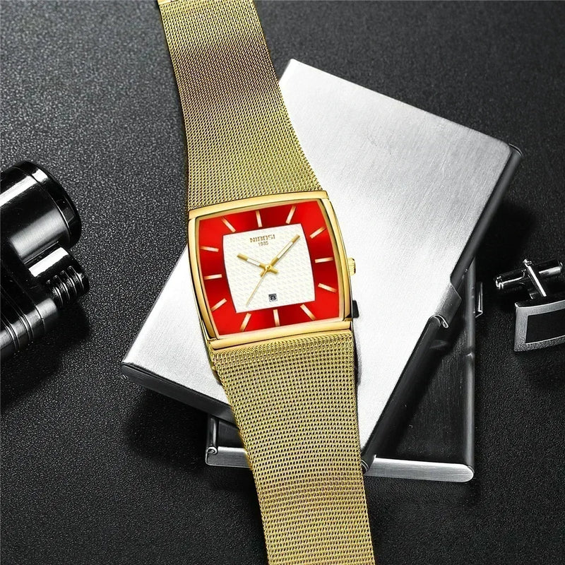 Relógio Masculino NIBOSI Luxo – Estilo Elegante, Pulseira Premium e Data Automática
