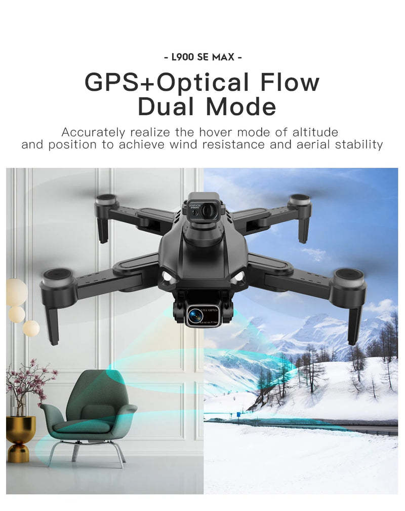 L900 Pro SE MAX GPS Drone Profissional 4K | Câmera Dupla HD | 5G Wi-Fi | Motor Brushless | Evita Obstáculos 360°