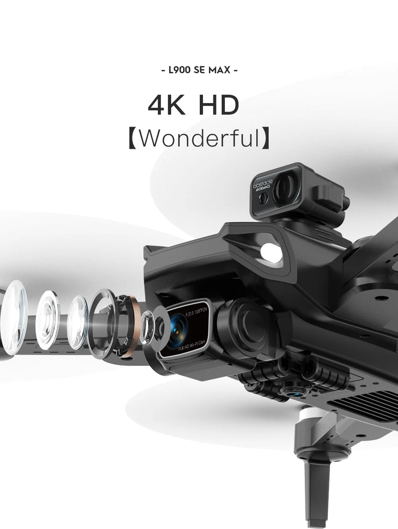 L900 Pro SE MAX GPS Drone Profissional 4K | Câmera Dupla HD | 5G Wi-Fi | Motor Brushless | Evita Obstáculos 360°