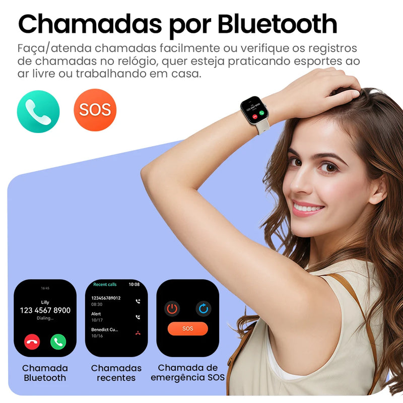 HAYLOU Watch S6 – Smartwatch com Tela HD 2.01", Chamadas por Bluetooth, IP68, Monitoramento Fitness