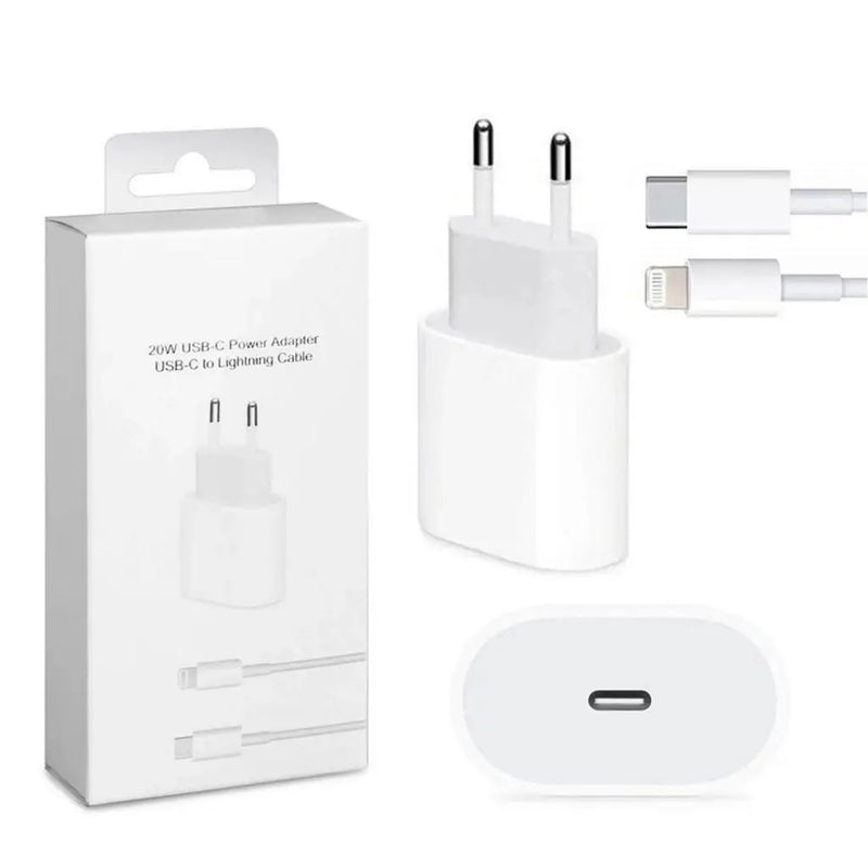 Carregador Rápido 20W Tipo-C + Cabo Lightning para iPhone