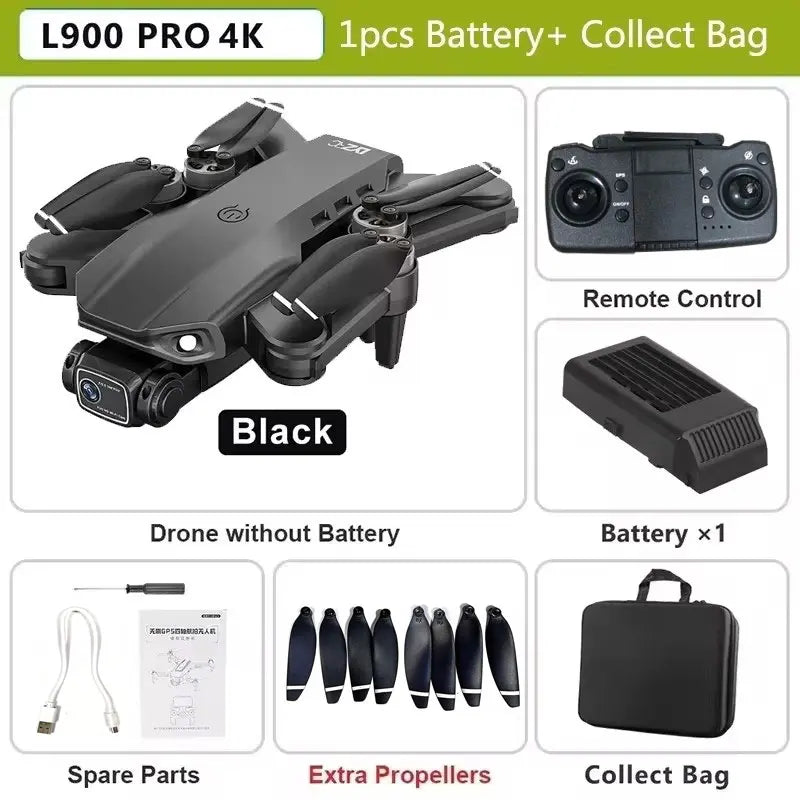 L900 Pro SE MAX GPS Drone Profissional 4K | Câmera Dupla HD | 5G Wi-Fi | Motor Brushless | Evita Obstáculos 360°