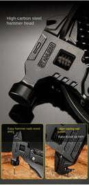 Ferramenta Multifuncional 3 em 1 — Martelo, Chave e Alicate em um só corpo!